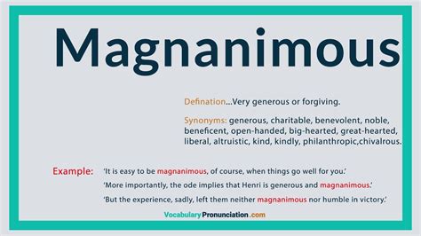 magnanimous definition and pronunciation